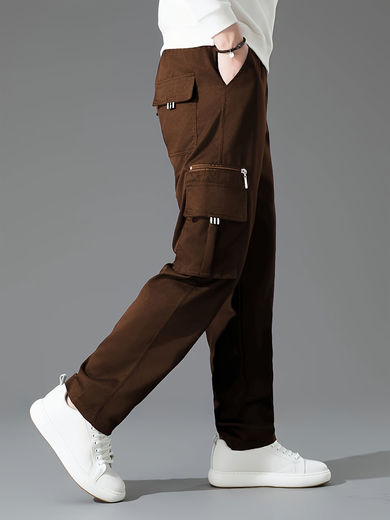Men's Loose Fit Vintage Cargo Pants with Multiple Pockets