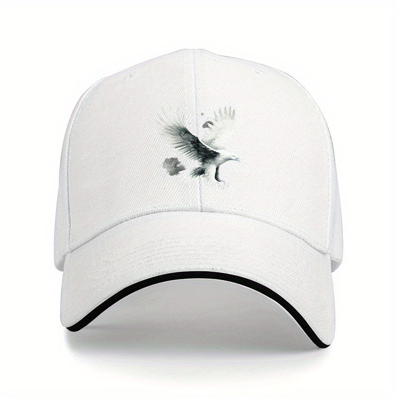 Unisex Retro Dad Hat with Eagle Print - Lightweight, Breathable