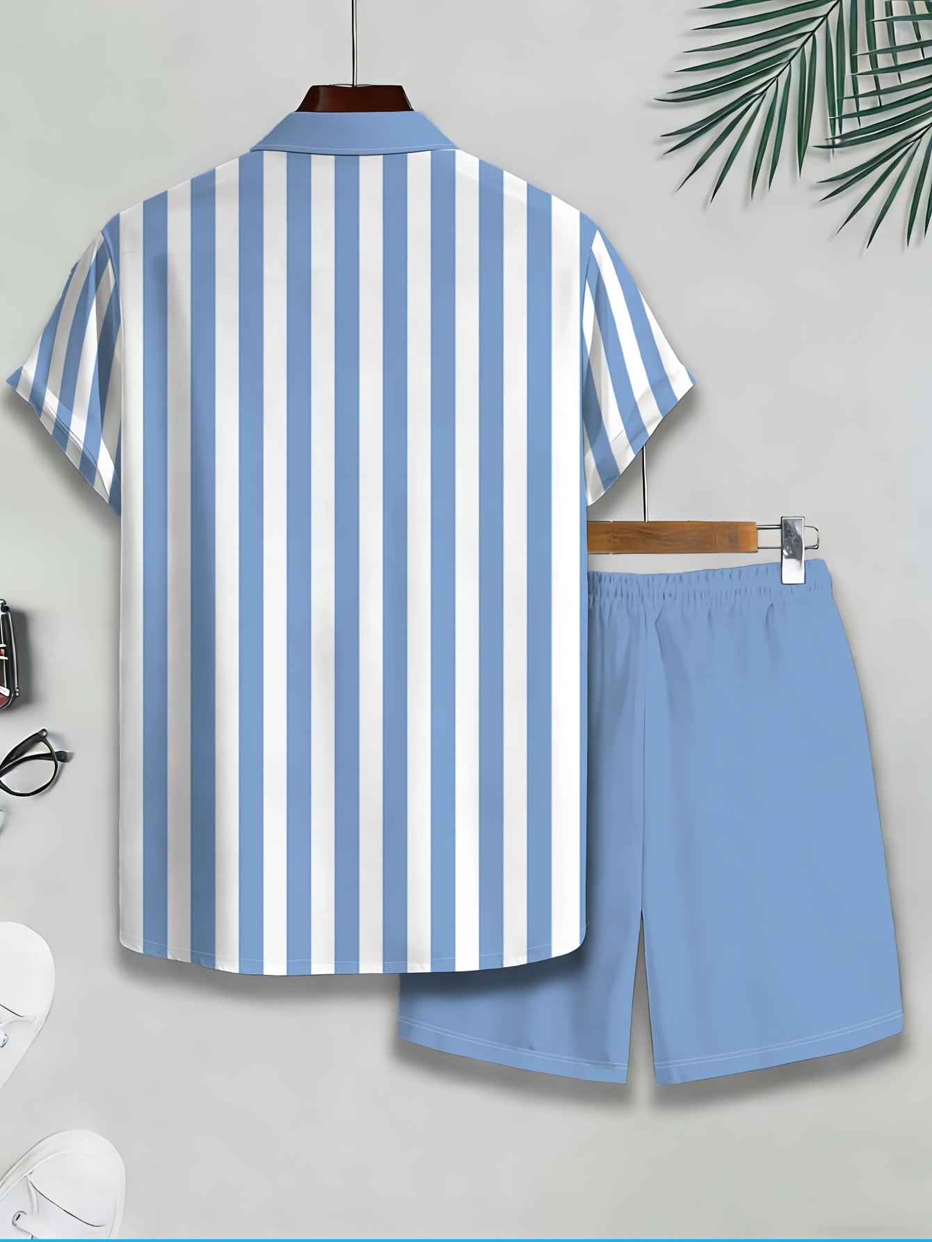 Men's Casual Summer Shirt & Shorts Set with Unique Print