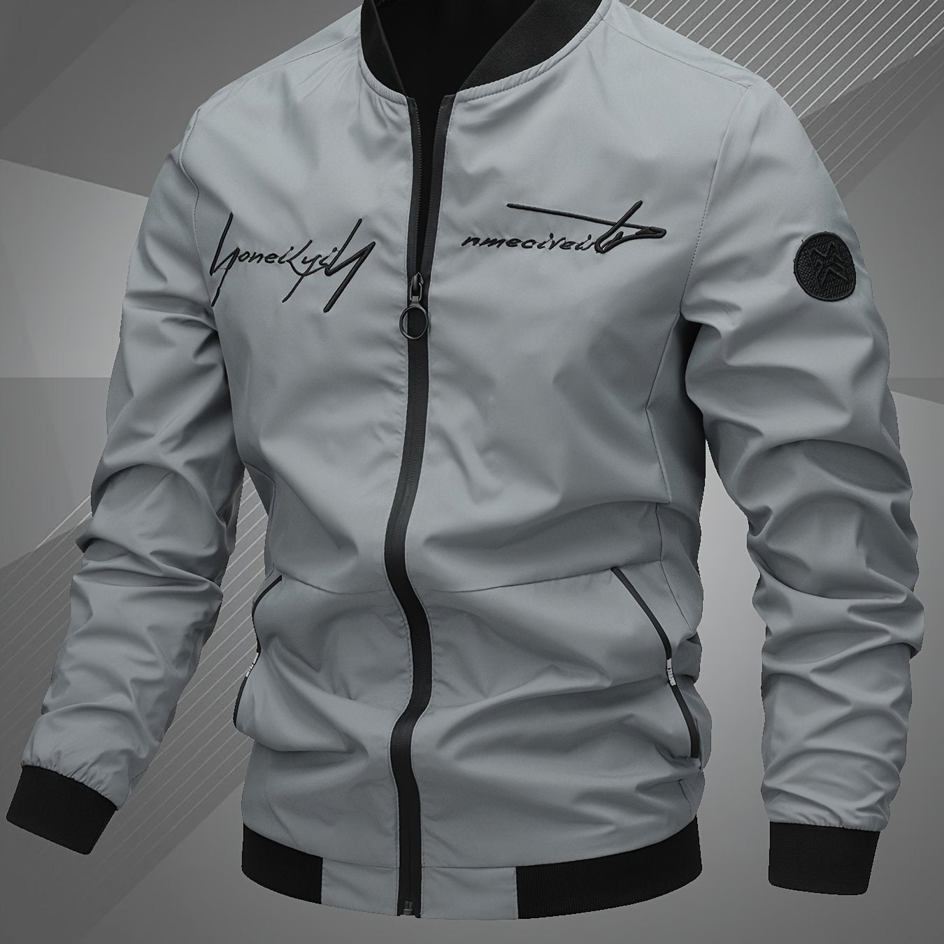 Տղամարդկանց Letter Embroidered Casual Bomber Jacket Gifts Best Sellers