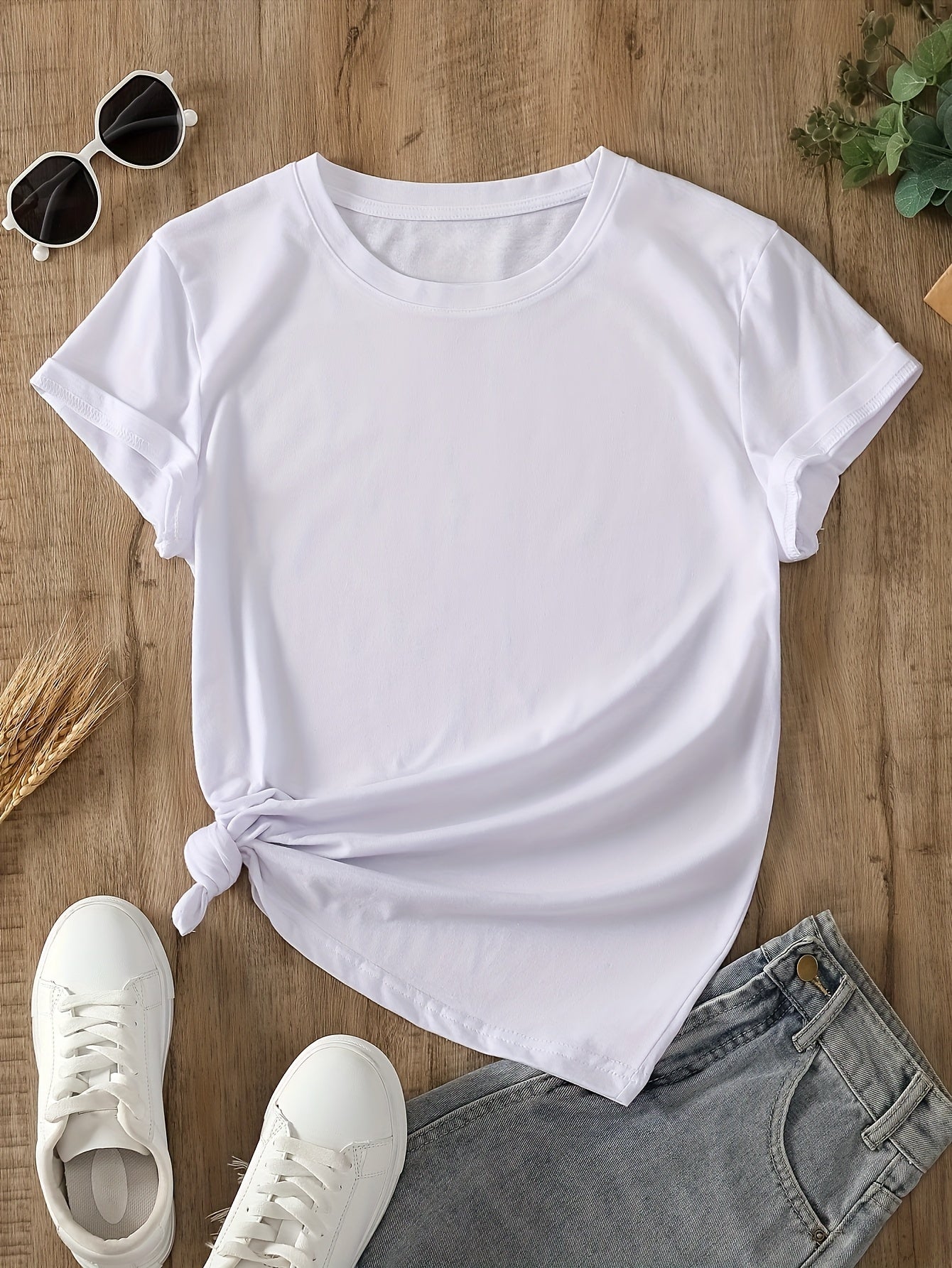 Women's Casual Loose Fit T-Shirt with Pattern, Cotton Blend