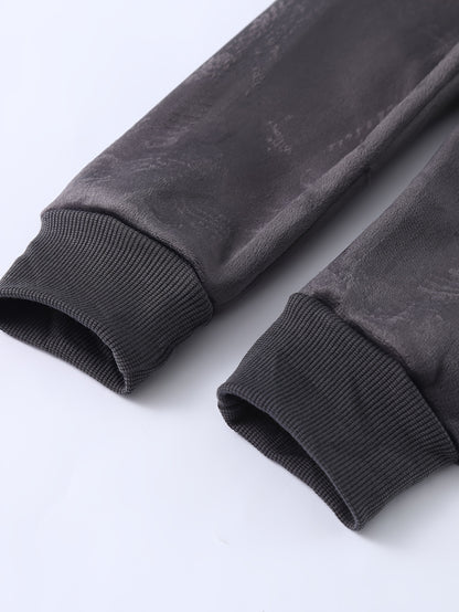 Մանկական ոճային սպորտային հագուստ, նորաձև տառերով տպագիր երկար թևքերով վերնաշապիկի տաբատների հավաքածու, տղաների աշնանային և ձմեռային հագուստ, զբոսանքի հագուստ