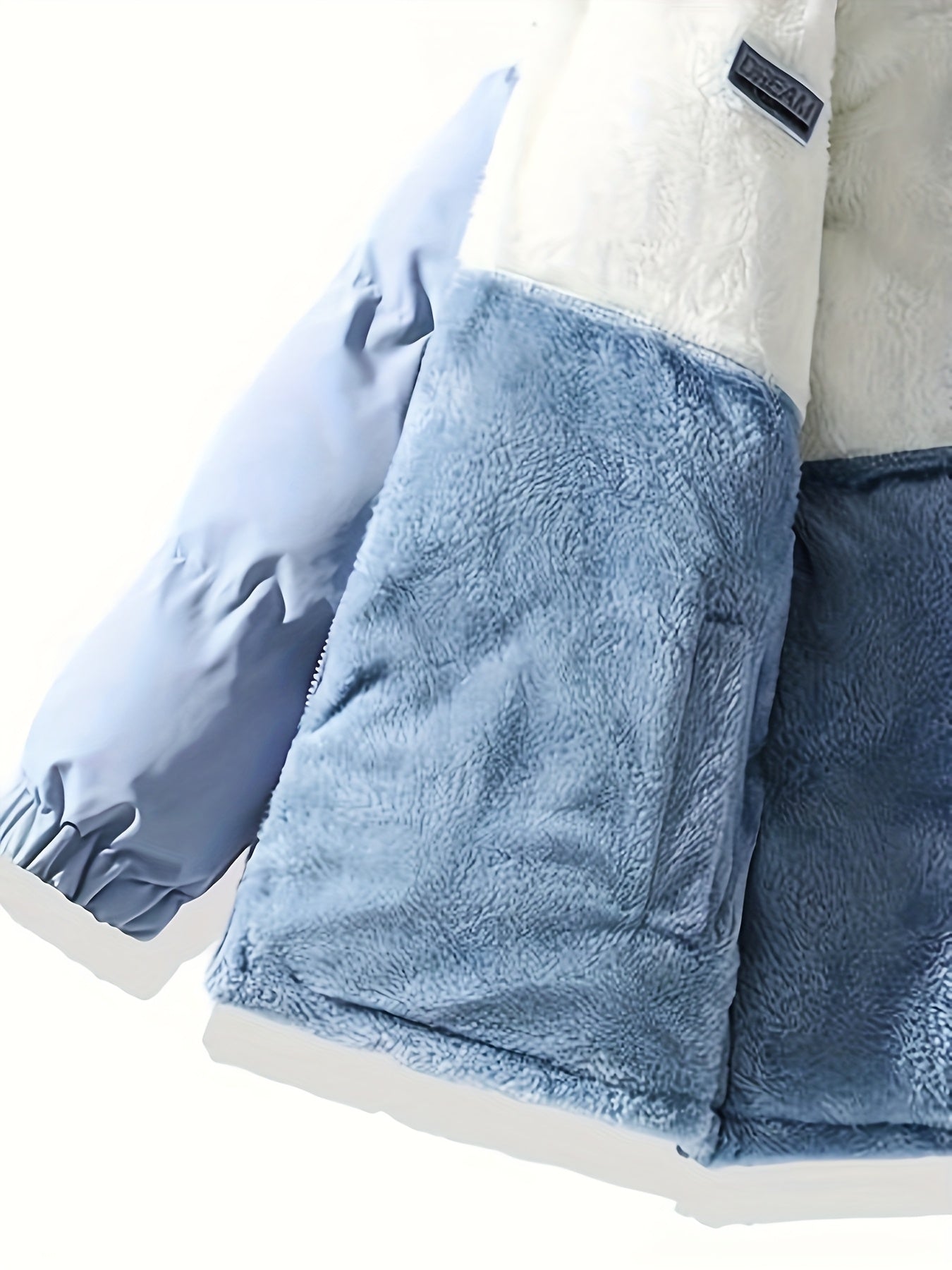 Տղամարդու երկկողմանի բրդյա ծածկույթով հաստ բաճկոն՝ առօրյա կանգնած օձիքով՝ տառերի տպագրությամբ, սովորական չափսերով, գրպաններով, պոլիեսթերային լցոնով, բազմակողմանի աշուն/ձմեռ համար, ձմեռային բաճկոն