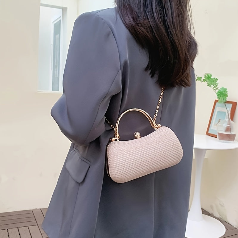 Փայլուն Rhinestone կանացի երեկոյան պայուսակ, փայլուն խաչաձև շղթայով ձեռքի պայուսակ, ճիրանային դրամապանակ երեկույթների և ընթրիքների համար