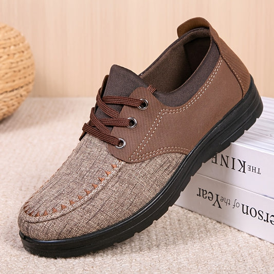 Men'S Solid Color Slip-On Sneakers - Low Top Fabric Upper with Round Toe, Faux Sole, Comfortable Fabric Insole for Casual Walking and Sports