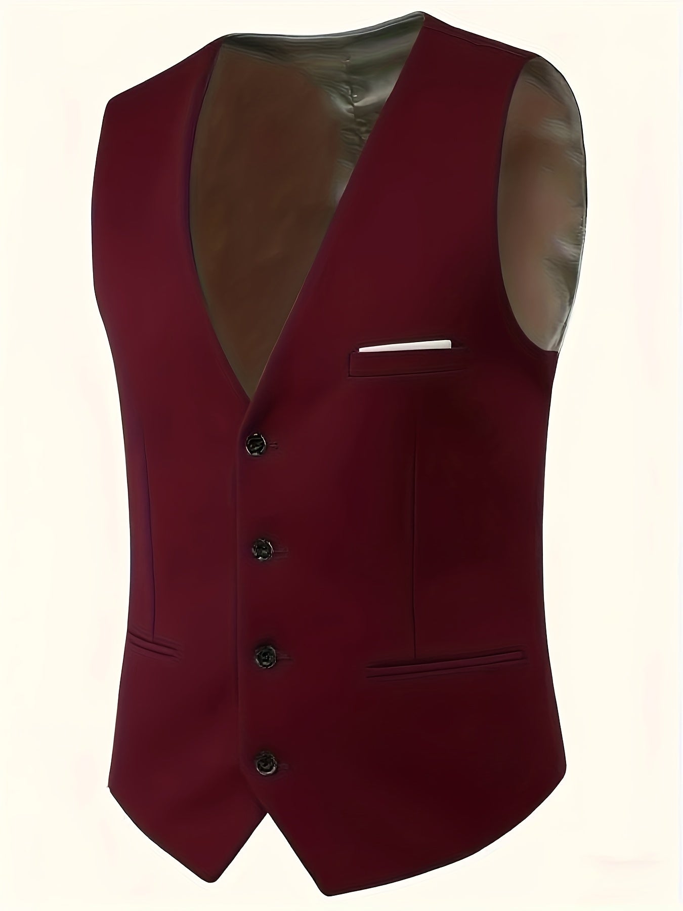 Men's 3-Piece Polyester Suit with Vest and Trousers