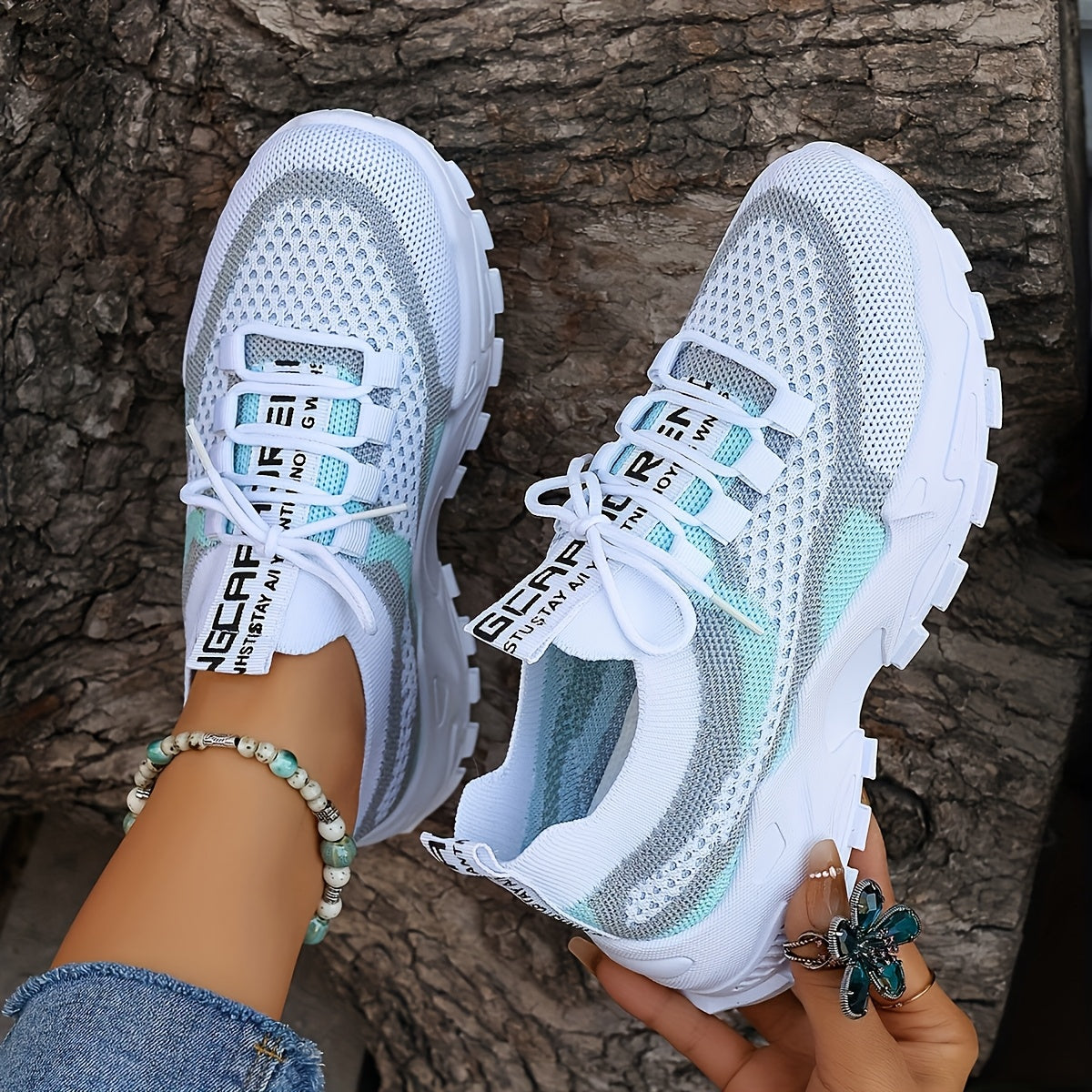 Women's Low-Top Breathable Tennis Sneakers with Cushioned Sole
