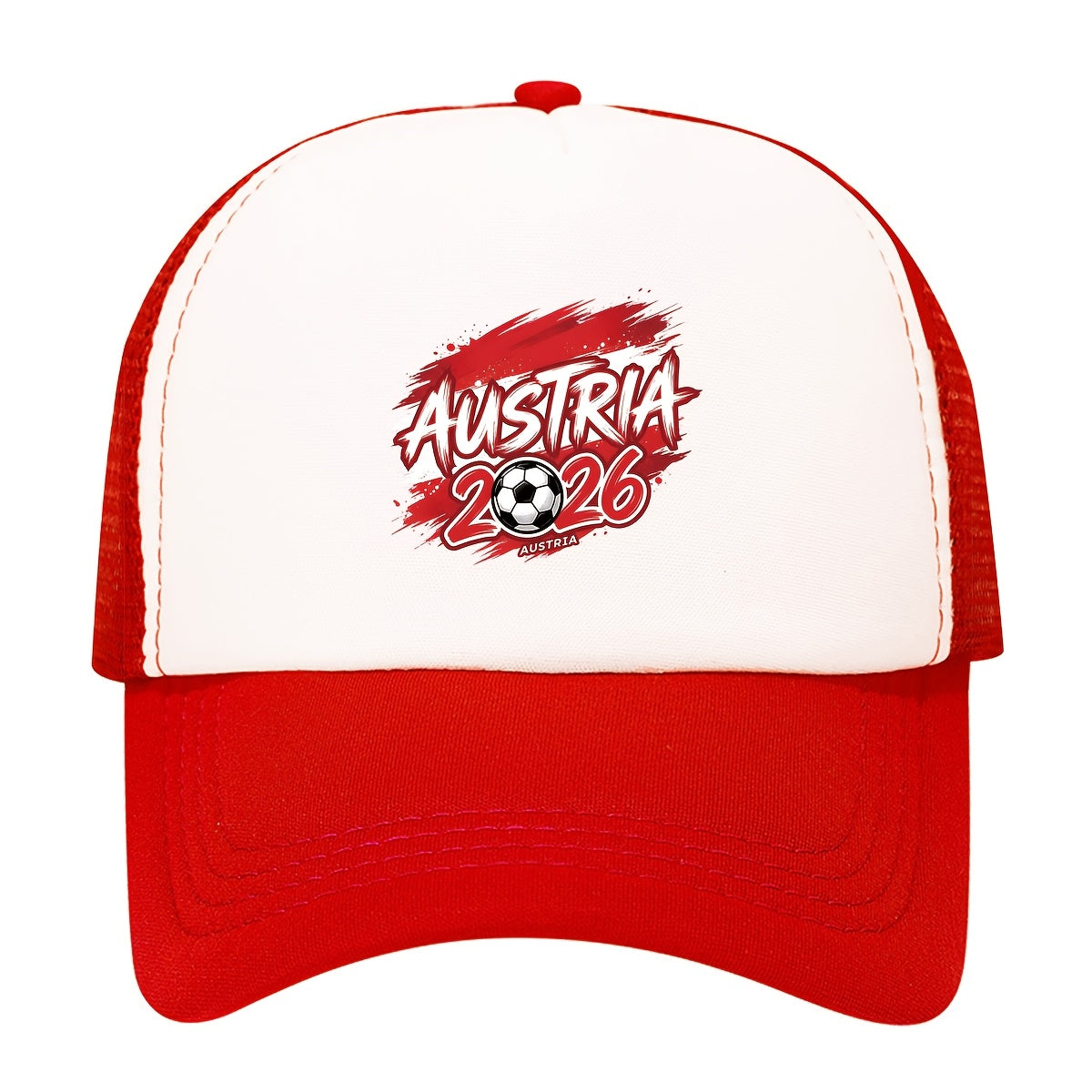 Austria 2026 Soccer Trucker Hat - Breathable Polyester Cap