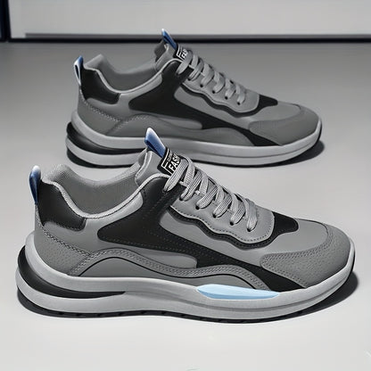 Men'S Lightweight Breathable Sneakers - Black  Gray Low-Top Lace-Up Shoes with Non-Slip PVC Sole, Durable Casual Sneakers for Running, Walking  Casual Attire, Running Shoes
