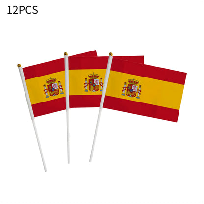 Set of 6/8/12 Spanish Handheld Cheering Flags for Football Fans