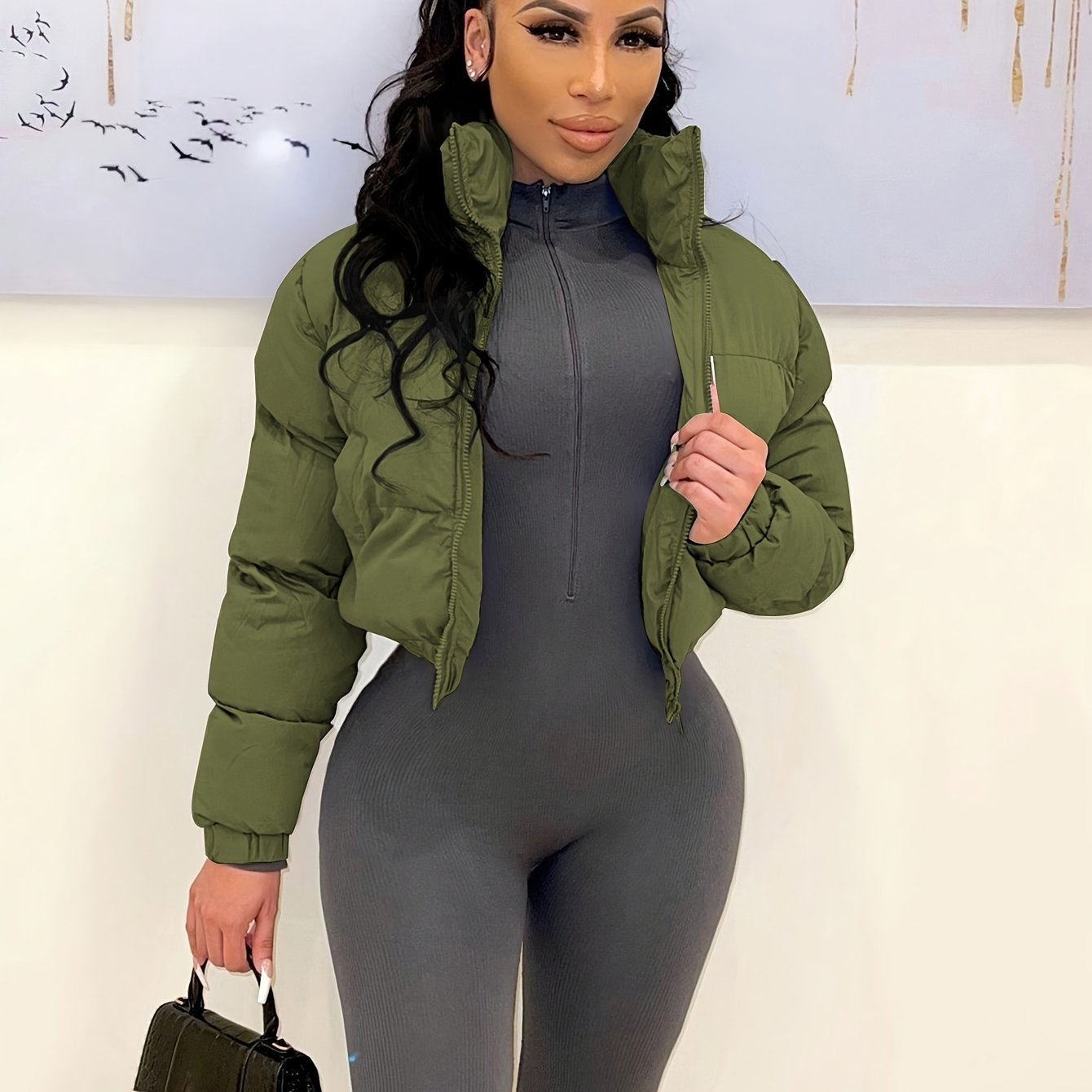 Աշնանային/ձմեռային եվրոպական և ամերիկյան կանացի կարճ բաճկոն