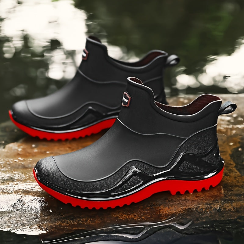 Men's All-Season Outdoor Slip-On Rain and Hiking Boots