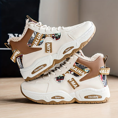 Men's Winter Snow Boots with Thick & Height Increase - Heavy-Duty PU Upper, -Absorbing PVC Sole, Lace-Up Ankle for Ice Traction - Outdoor Ice Skating,, Daily Use (Warm Mid-Calf/Ankle-High)