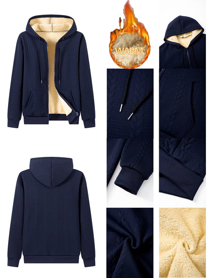 Տղամարդկանց ձմեռային նորաձևության երկմասանոց հավաքածու. Ժակարդե գլխարկով կարդիգան՝ աստառով և երկար տաբատ – իդեալական է աշնան և ձմռան համար, ձմեռային հագուստ տղամարդկանց համար