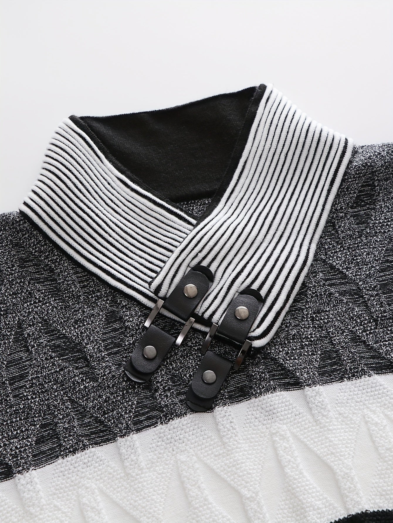 Men'S Fashion Knit Pullover with a Collar for Warmth