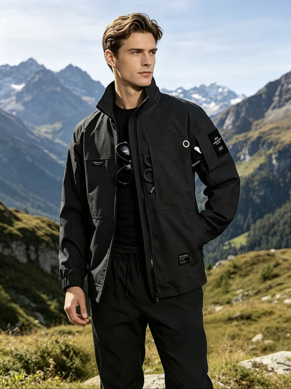 Men's Outdoor Softshell Jacket & Cargo Pants Set for Spring/Fall