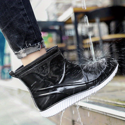 Men's Lightweight Slip-On Waterproof Outdoor Boots - All-Season PU