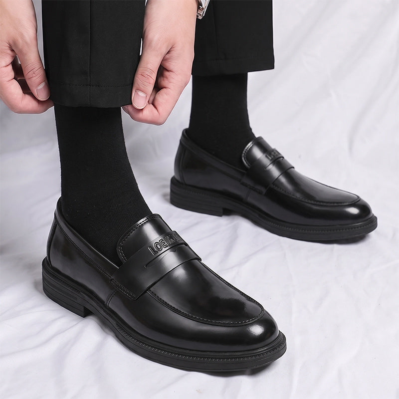 Men's Black Round Toe Loafers - Breathable Soft Sole, All-Season