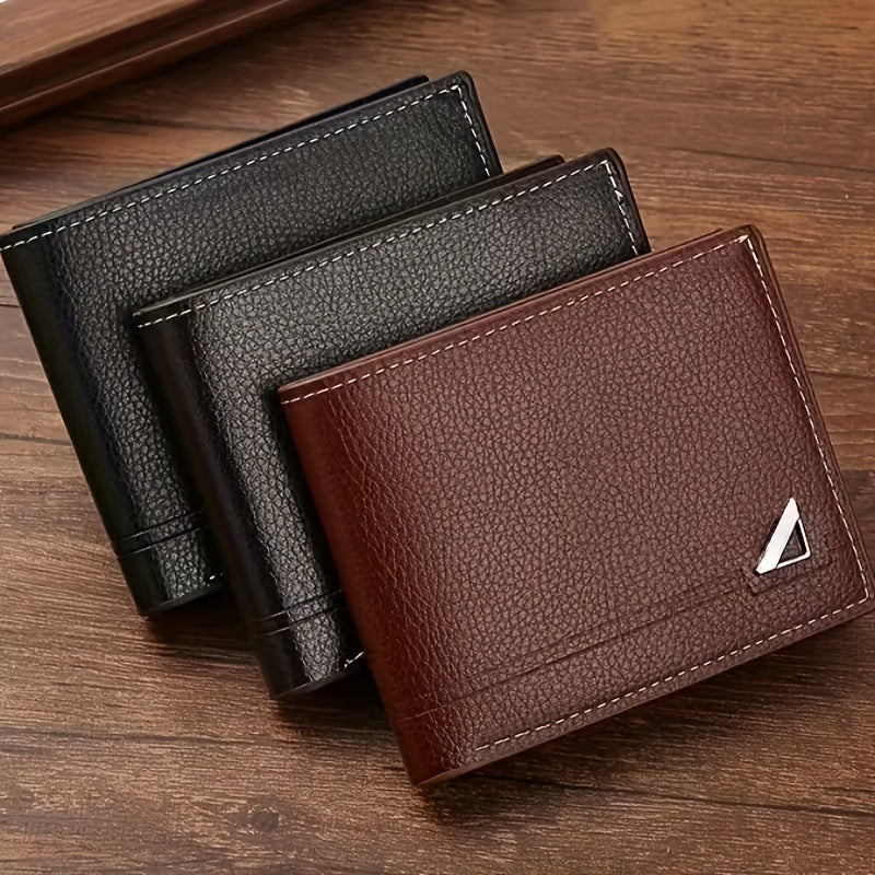 Men'S Faux Leather Bi-Fold Wallet | Large Capacity With Multiple Card Slots For Id, Credit Cards, And Cash | Ideal For Christmas, Anniversary, Birthday, Valentine'S Day Gifts | Thin, Exquisitely Crafted, Business Essential