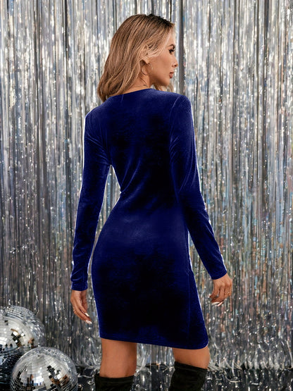 Կանացի էլեգանտ սև թավշյա երեկույթի զգեստ՝ իրանի շեշտադրմամբ - Կարճից մինչև երկար միաձուլման զգեստ հարսանիքների, շրջանավարտական ​​երեկույթների, գալաների համար - Լվացքի մեքենայով լվացվող կլոր վզնոցով պաշտոնական զգեստ (բոլոր եղանակների համար)