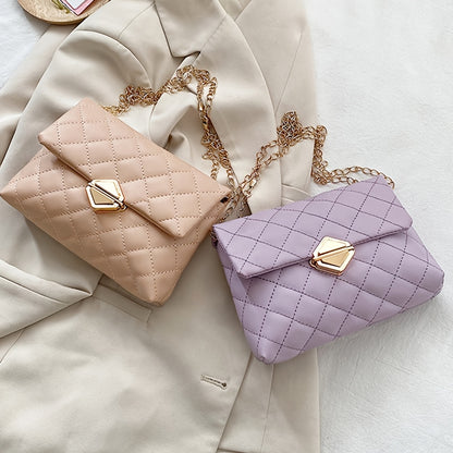 Բազմակողմանի ռոմբուսային կանացի պայուսակ, նորաձև վինտաժային շղթայական ուսապարկ, ձեռքի պայուսակ