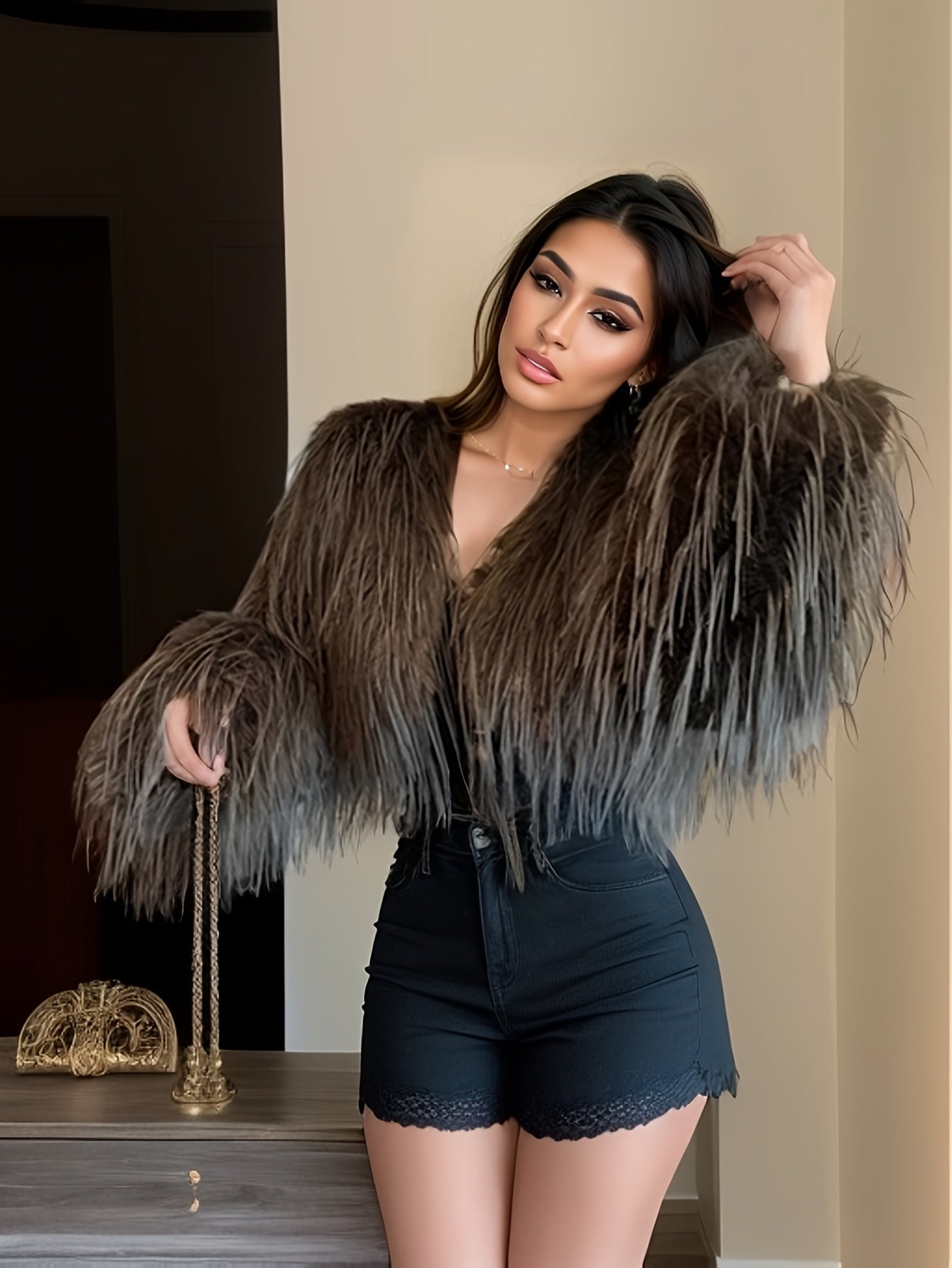Targeted Yudomi Faux Fur Short Coat for Women