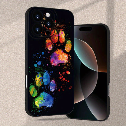 Simple Creative Beautiful Colorful Cat Footprint Pattern Trendy Hot Selling Men and Women Summer Creative Anti-fall Frosted Mobile Phone Case for iPhone 16E/16/16PRO/16PLUS/16PM/15/15PLUS/15PRO/15PROMAX/14/14PLUS/14PRO/14PROM