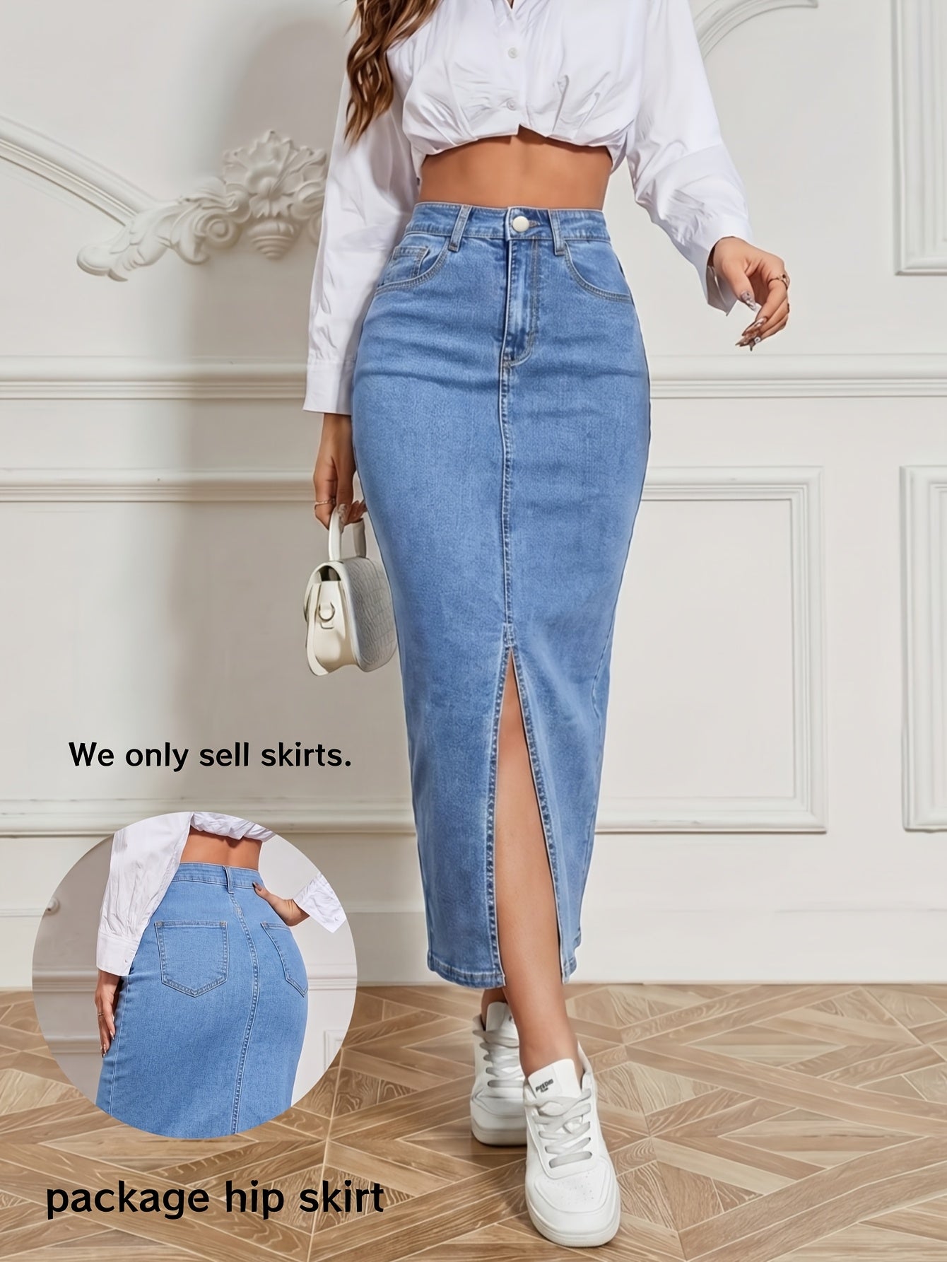 Women’s High-Waisted Slim Fit Denim Skirt - Casual Street Style