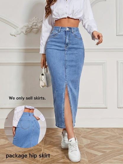 Women’s High-Waisted Slim Fit Denim Skirt - Casual Street Style