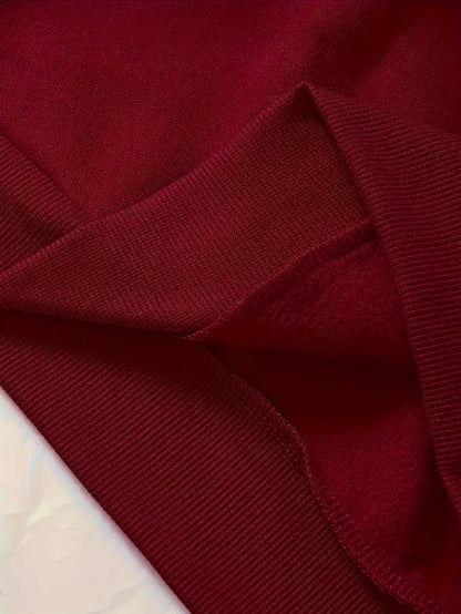 Women'S Christmas Letter Print Crew Neck Pullover Sweatshirt - Elegant Casual Long Sleeve Fleece-Lined Top with Festive Santa Hat & Star Design, All-Season Comfort for Holiday & Casual Attire, Christmas Sweatshirts, Seasonal