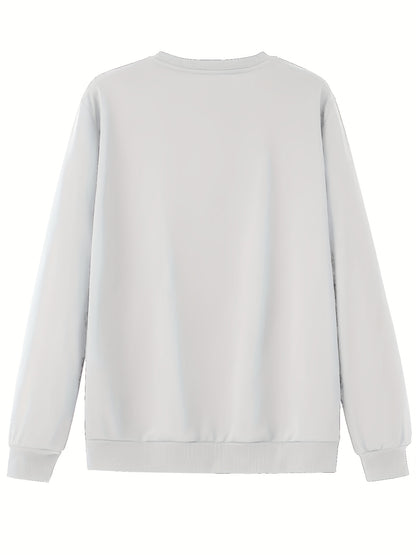 Men'S Happy New Year Sweatshirt - Light Grey with Orange Lettering - Regular Fit Crewneck Pullover for New Year'S Eve, NYE Parties & Casual Attire - Non-Permanent Celebration Sweater for Everyday & Special Occasions, New Year