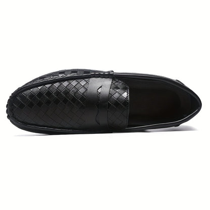 Men'S British Style Loafers - Comfortable Slip-On Moccasins with Round Toe, Faux Cover Upper & PVC Sole, Perfect for Casual Wear, Parties, and Weddings, Wedding Shoes - ayq
