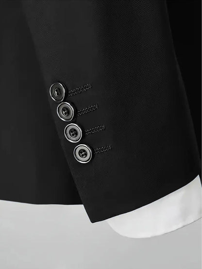 Men'S Formal Suit Set Featuring a Two-Button Lapel Jacket And Trousers. A Simple, Comfortable, And Classic Outfit for Adult Males, Suitable for Professional Office Wear, Elite Business Attire, High-End Casual Suits, And Profe