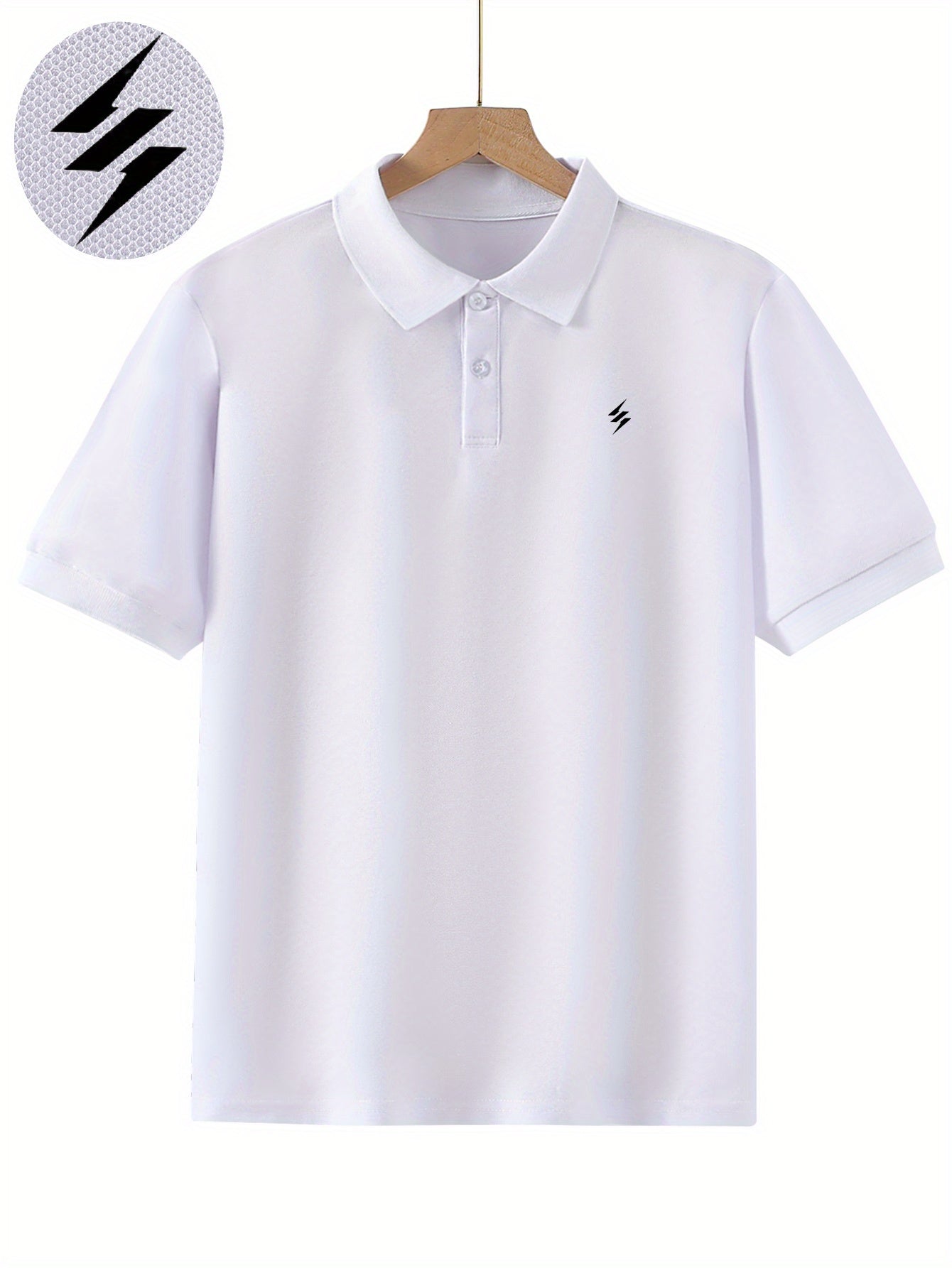 Teen Summer Polo Shirt with Lightning Pattern - Casual Fit