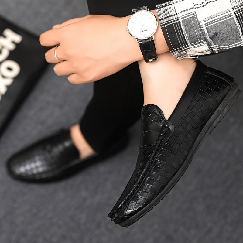 Men'S British Style Loafers - Comfortable Slip-On Moccasins with Round Toe, Faux Cover Upper & PVC Sole, Perfect for Casual Wear, Parties, and Weddings, Wedding Shoes - ayq