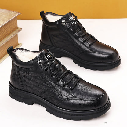 Տղամարդու բացօթյա ամենօրյա կոշիկներ, հարմարավետ կապիչներով դիզայն, մաշվածությանը դիմացկուն և չսահող ներբան, հարմար է ձմեռային լեռնագնացության և ամենօրյա առիթների համար, դասական բարձրակրունկ աշխատանքային կոշիկներ