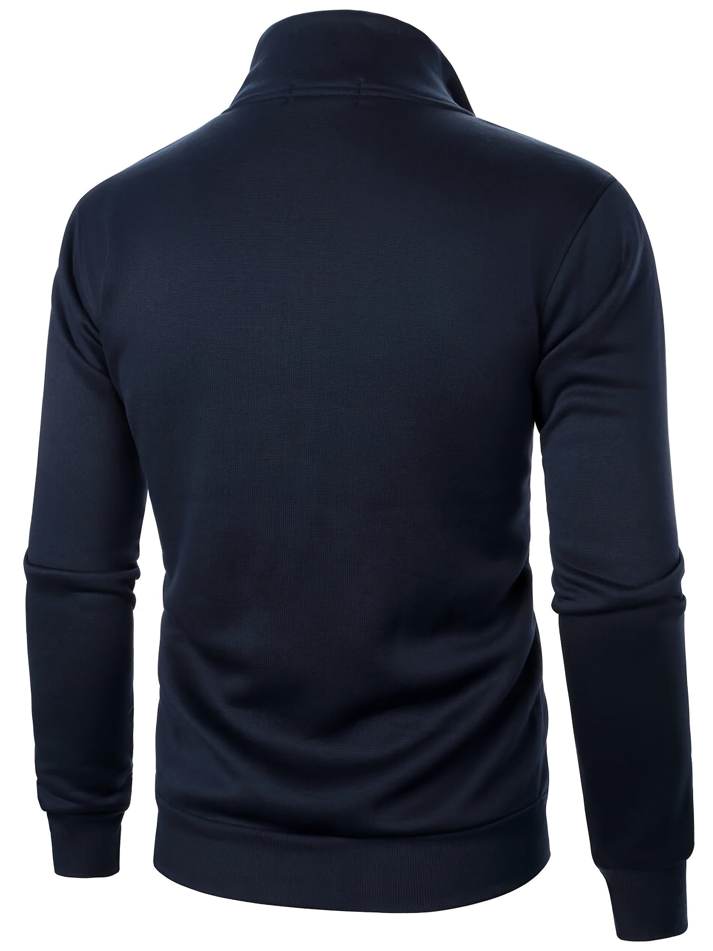 Men'S Slim-Fit Fleece-Lined Zip-Up Hoodie - Warm Long Sleeve Casual Jacket with Stand Collar, Solid Color, Polyester Lining, Pockets, Regular Fit for Fall/Winter, Winter Hoodie, Autumn Outerwear, Sleek Design, Durable Fabric,