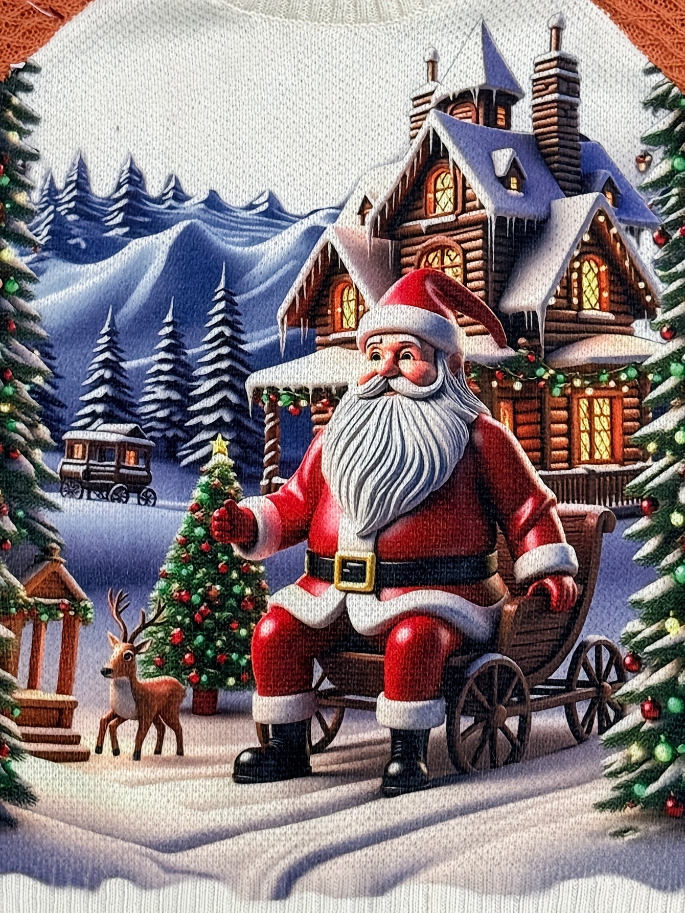 Կանանց 2025 թվականի ձմեռային տրիկոտաժե Սուրբ Ծննդյան սվիտեր. Ձմեռ պապի նախշերով և ուսերի պանելներով - Հարմարավետ սվիտեր, տաք տոնական նորաձևություն տոնական երեկույթների համար, Սուրբ Ծննդյան նվեր կանանց համար (ազատ չափս)