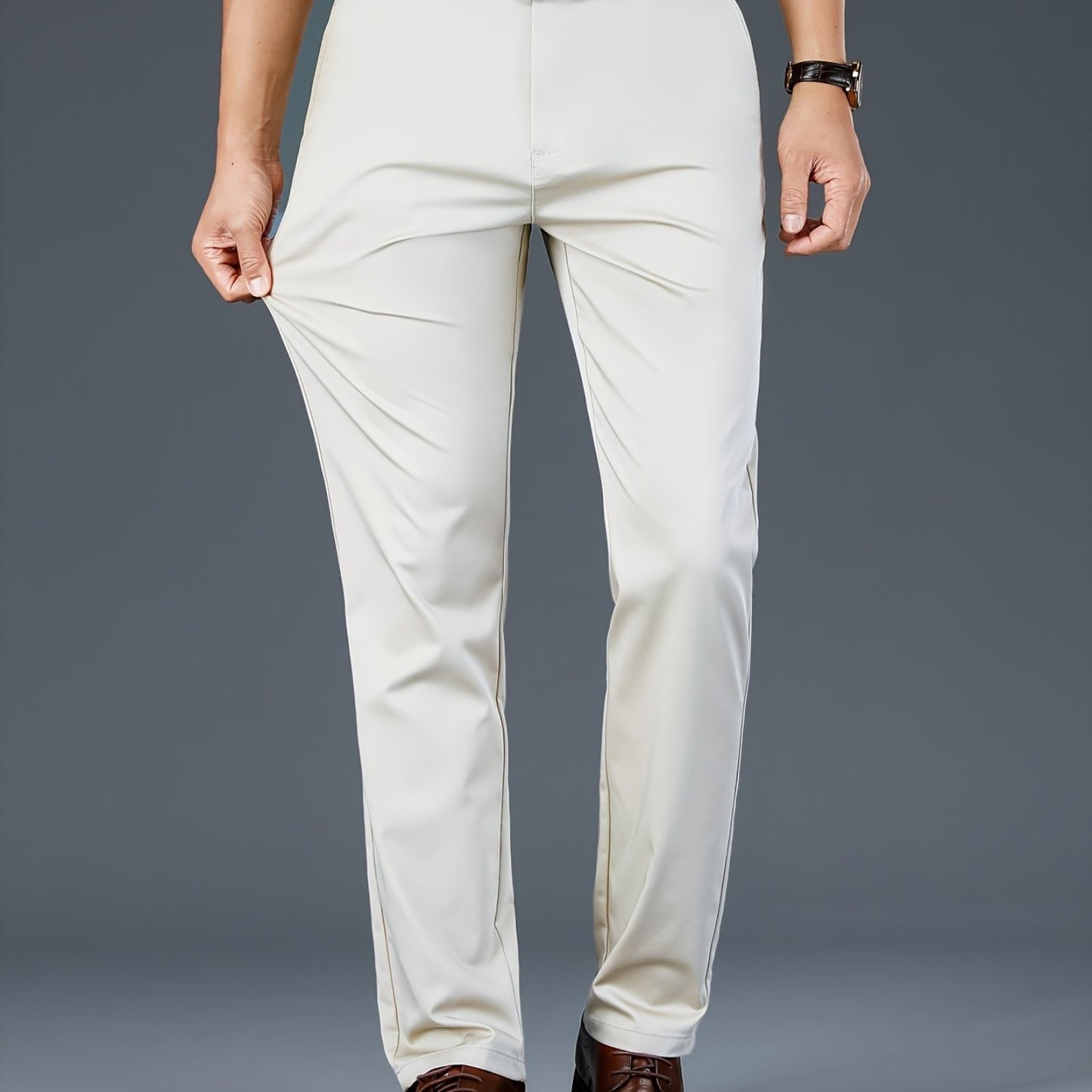 New Casual Formal Pants for Men in Four Seasons, Featuring a Business Style with Trendy Long Trousers. Fashionable And Versatile Men'S Elastic Dress Pants with a Comfortable Classic Design for Casual Wear.