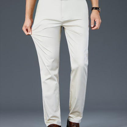 New Casual Formal Pants for Men in Four Seasons, Featuring a Business Style with Trendy Long Trousers. Fashionable And Versatile Men'S Elastic Dress Pants with a Comfortable Classic Design for Casual Wear.