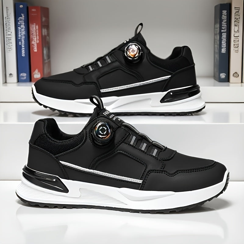 [sneakers] Men'S Large Size Running Shoes | Casual Sports Footwear, Cross-Training, Low-Top, Faux, Lace-Up, All-Season, Solid Color - ayq