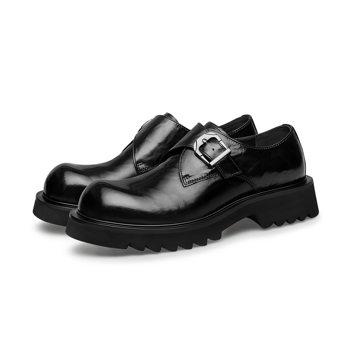 Men's Casual Leather Slip-On Business Shoes with Thick Sole