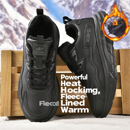 Men's Heavy-Duty Thermal Winter Snow Boots - -like Low-Top Ankle Boots with Lace-Up Closure, Arch & Traction Tread - Warm Outdoor Shoes for Driving, Ice & Snow - All-Terrain Use (Casual/Snow/Slush) - Comfortable & Durable - I