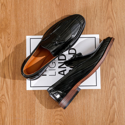 Men's Tassel Slip-On Loafers Pointed Toe Casual Dress Shoes