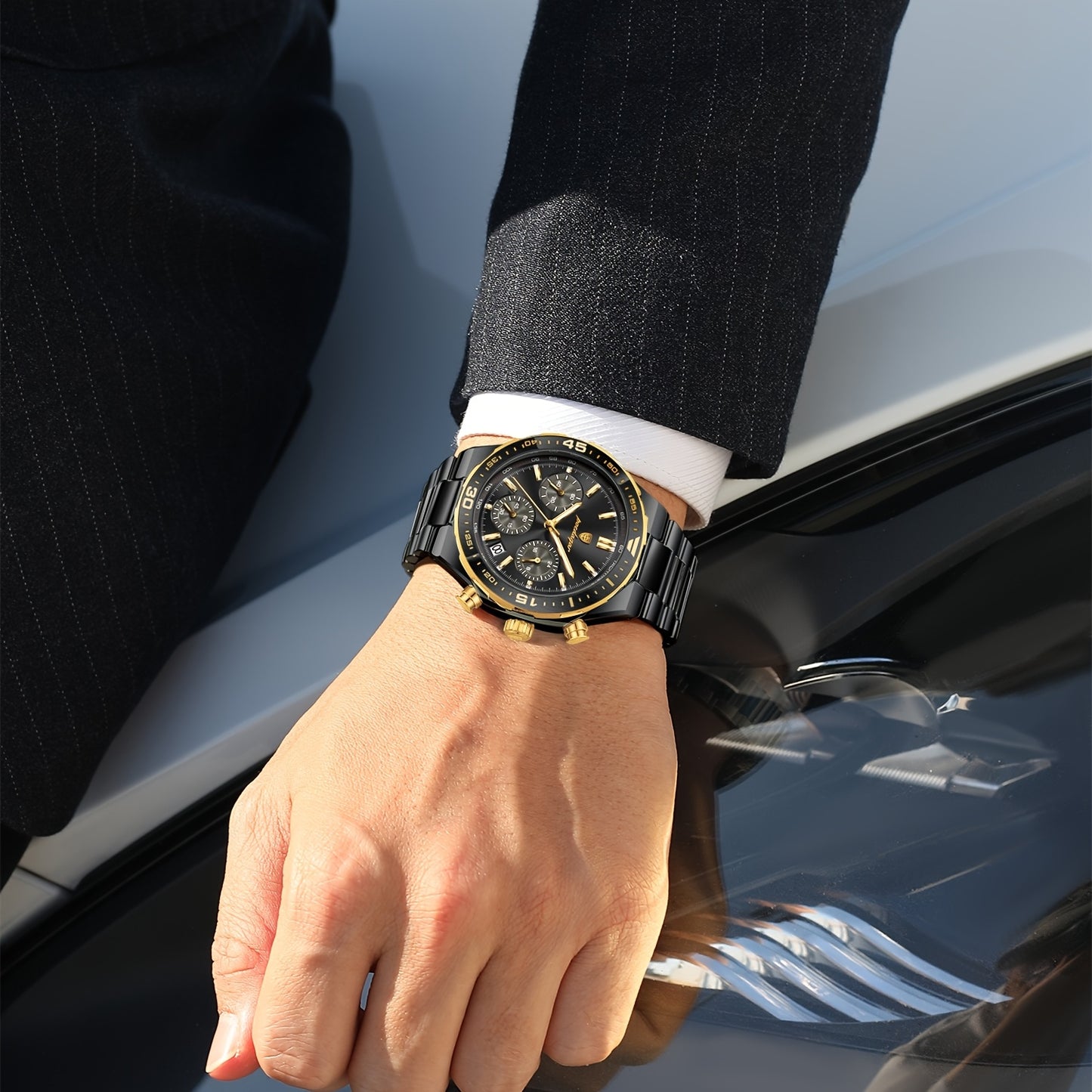 Men's Business Quartz Watch Stainless Steel Waterproof