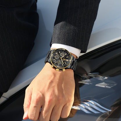 Men's Business Quartz Watch Stainless Steel Waterproof