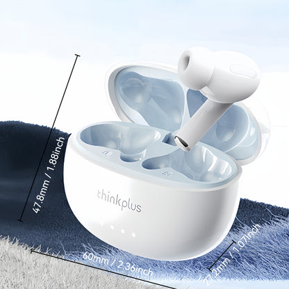 Lenovo ThinkPlus Hifi Panoramic Stereo Earbuds - Crystal Clear Sound, Ergonomic Design, Long Battery Life, Advanced Noise Cancellation, USB-C Fast Charging Case, Wireless Audio|Ergonomic Earbuds|Compact Design, Earbud Case