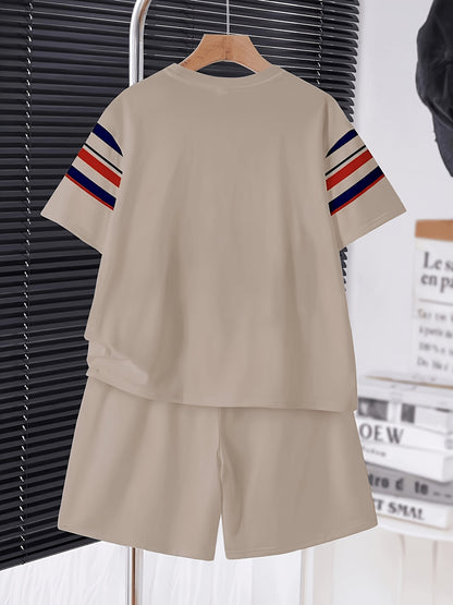 Boys' Casual 3D Printed Polyester Short Sleeve Set