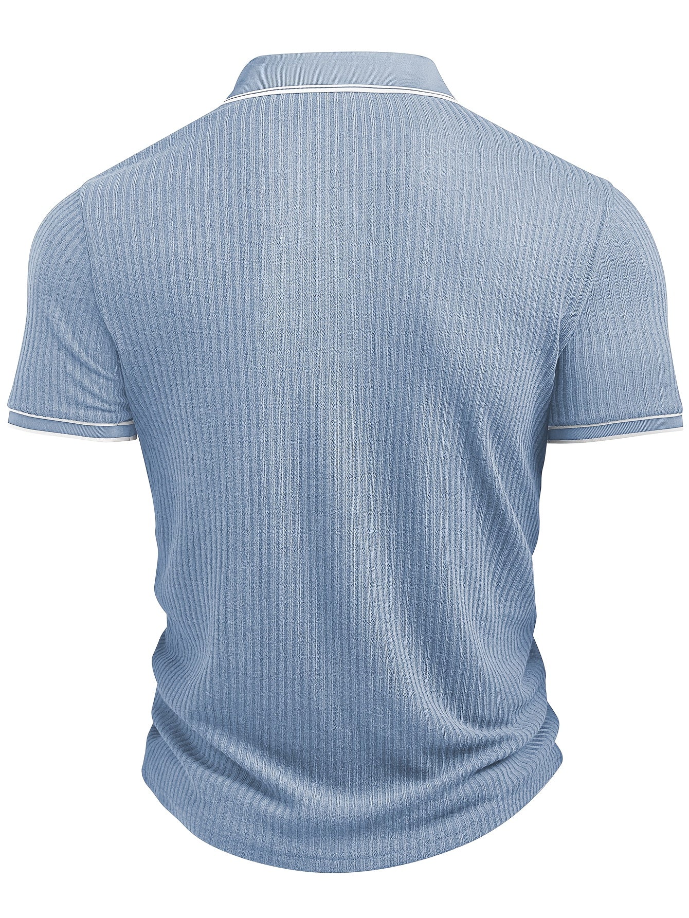 Men's Summer Casual Polo Shirt with Contrast Collar