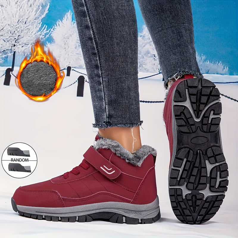 's & 's Winter Warm Ankle Boots with Lace-Up & Buckle Closure, Traction Tread Sole, Round Toe -like Upper - All-Terrain Ice/Snow Boots for, Outdoor, Daily Cold Weather (Unisex, Dark Grey/Brown)